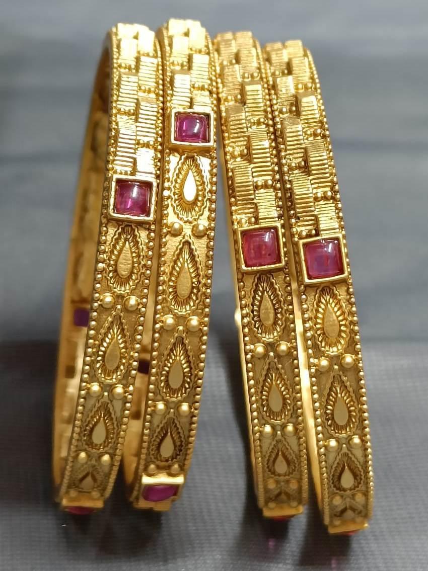 Antique Golden Bangles Sku 3050 D2 - rchiecreation