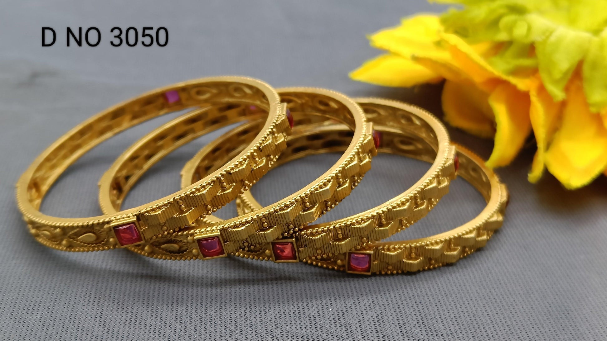 Antique Golden Bangles Sku 3050 D2 - rchiecreation