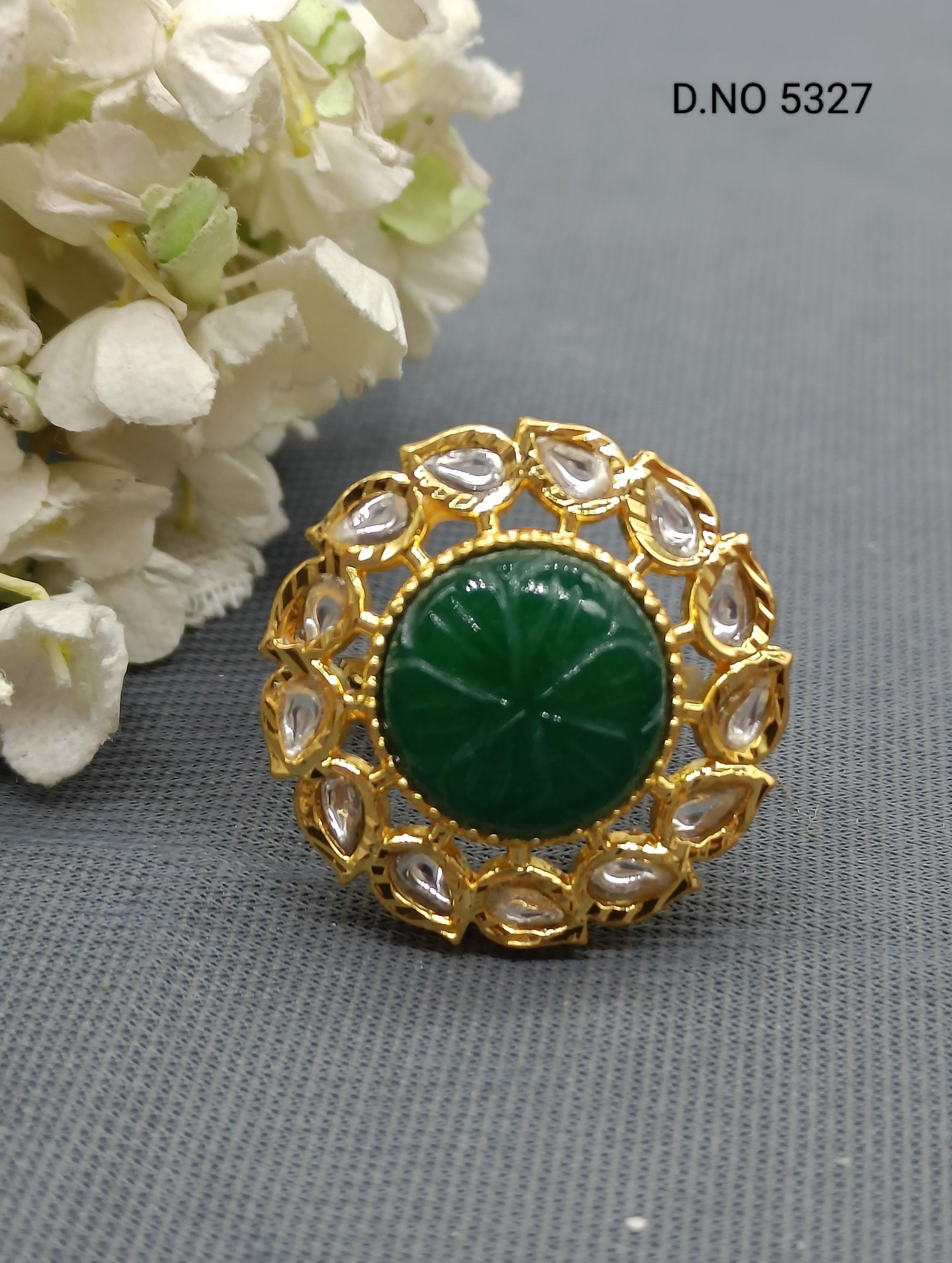 Antique Golden Finger Ring Sku 5327 E2 - rchiecreation