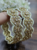 Designer Pearl Polki Bangles Patla-8572 F1 - rchiecreation