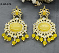 Golden Kundan Earring Sku-876 A1 - rchiecreation