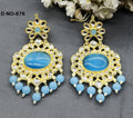 Golden Kundan Earring Sku-876 A1 - rchiecreation