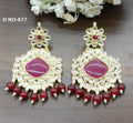 Golden Kundan Earring Sku-877 A1 - rchiecreation