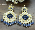 Golden Kundan Earring Sku-877 A1 - rchiecreation
