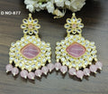 Golden Kundan Earring Sku-877 A1 - rchiecreation