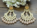 Golden Kundan Earring Sku-878 A1 - rchiecreation