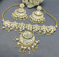 Golden Kundan Necklace Sku-5527 D4 - rchiecreation