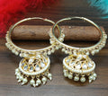 Kundan Earring Golden Hoop Jhumki Sku- 833 E3 - rchiecreation