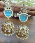 Kundan Earring Mehndi Sku-807 A4 - rchiecreation