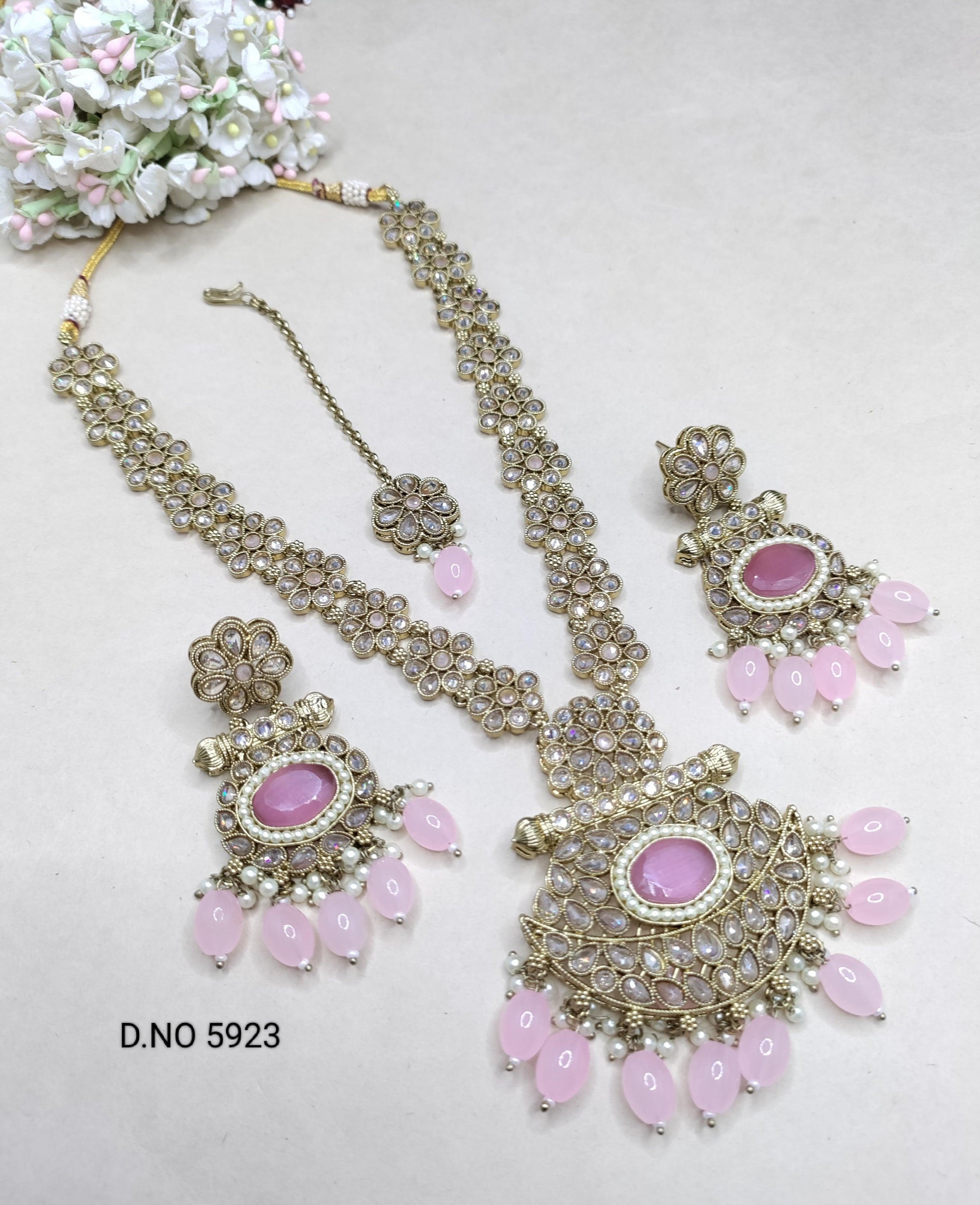 Long Necklace SET Sku-5923 B3 - rchiecreation