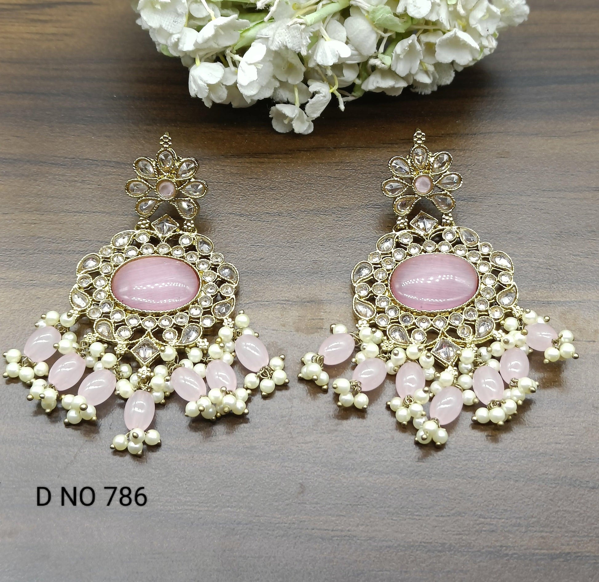 Mehndi Polki Earring Sku-786 E1 - rchiecreation