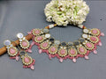 Mirror Kundan Necklace Mehndi Set Sku-5520 B1 - rchiecreation
