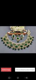 Mirror Multy Necklace Mehndi Set Sku 5674 B1 - rchiecreation