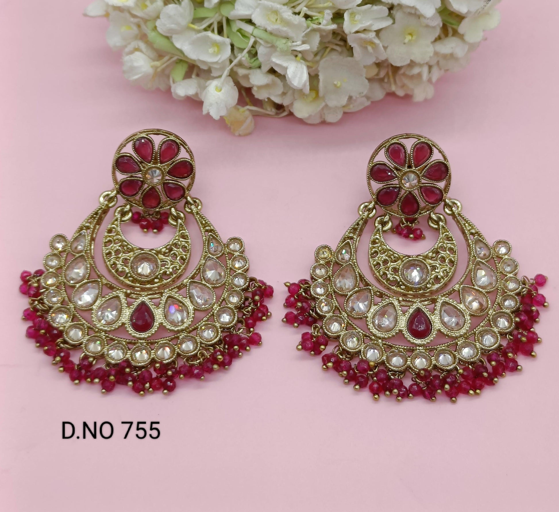 Polk Earring Mehndi Sku-755 A2 - rchiecreation