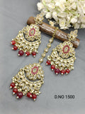 Polki Earring & Tica Mehndi Sku-1500 E3 - rchiecreation
