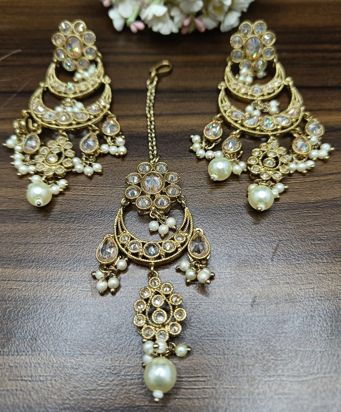 Polki Earring & Tica Mehndi Sku 446 A2 - rchiecreation