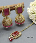 Polki Earring & Tica Mehndi Sku-498 A4 - rchiecreation