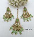 Polki Earring & Tica Mehndi Sku 675 A2 - rchiecreation