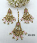 Polki Earring & Tica Mehndi Sku 675 A2 - rchiecreation