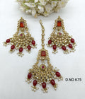 Polki Earring & Tica Mehndi Sku 675 A2 - rchiecreation