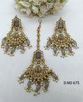 Polki Earring & Tica Mehndi Sku 675 A2 - rchiecreation