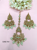 Polki Earring & Tica Mehndi Sku-761 A1 - rchiecreation