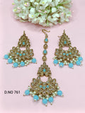 Polki Earring & Tica Mehndi Sku-761 A1 - rchiecreation