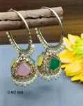 Polki Earring Mehndi Bali Jhumki Sku-568 E3 - rchiecreation