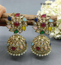 Polki Earring Mehndi Sku-402 A3 - rchiecreation