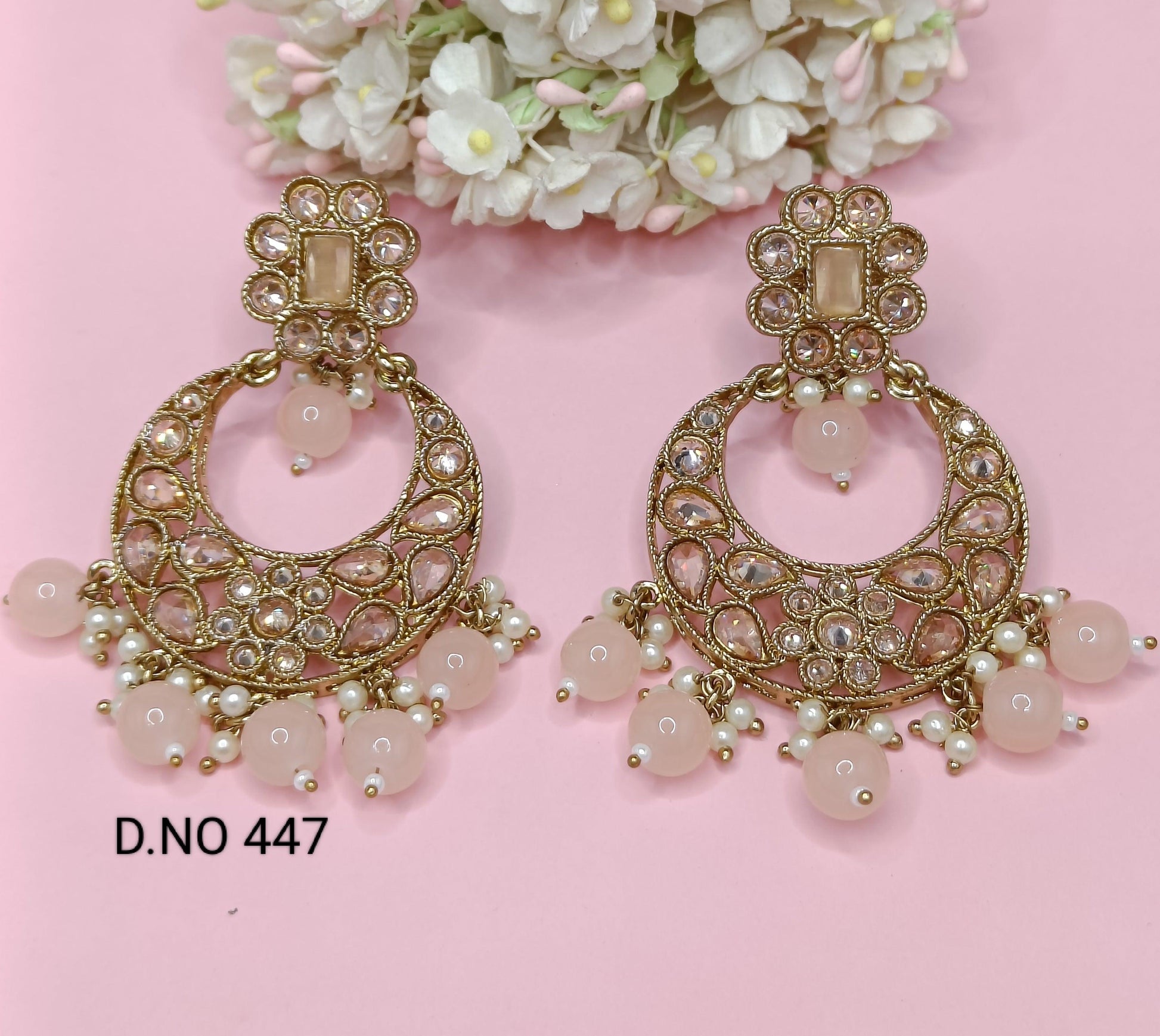 Polki Earring Mehndi Sku- 447 A1 - rchiecreation
