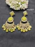 Polki Earring Mehndi Sku - 5217 A2 - rchiecreation