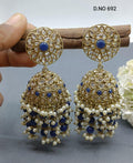 Polki Earring Mehndi Sku - 692 A4 - rchiecreation