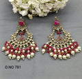 Polki Earring Mehndi Sku 781 E1 - rchiecreation