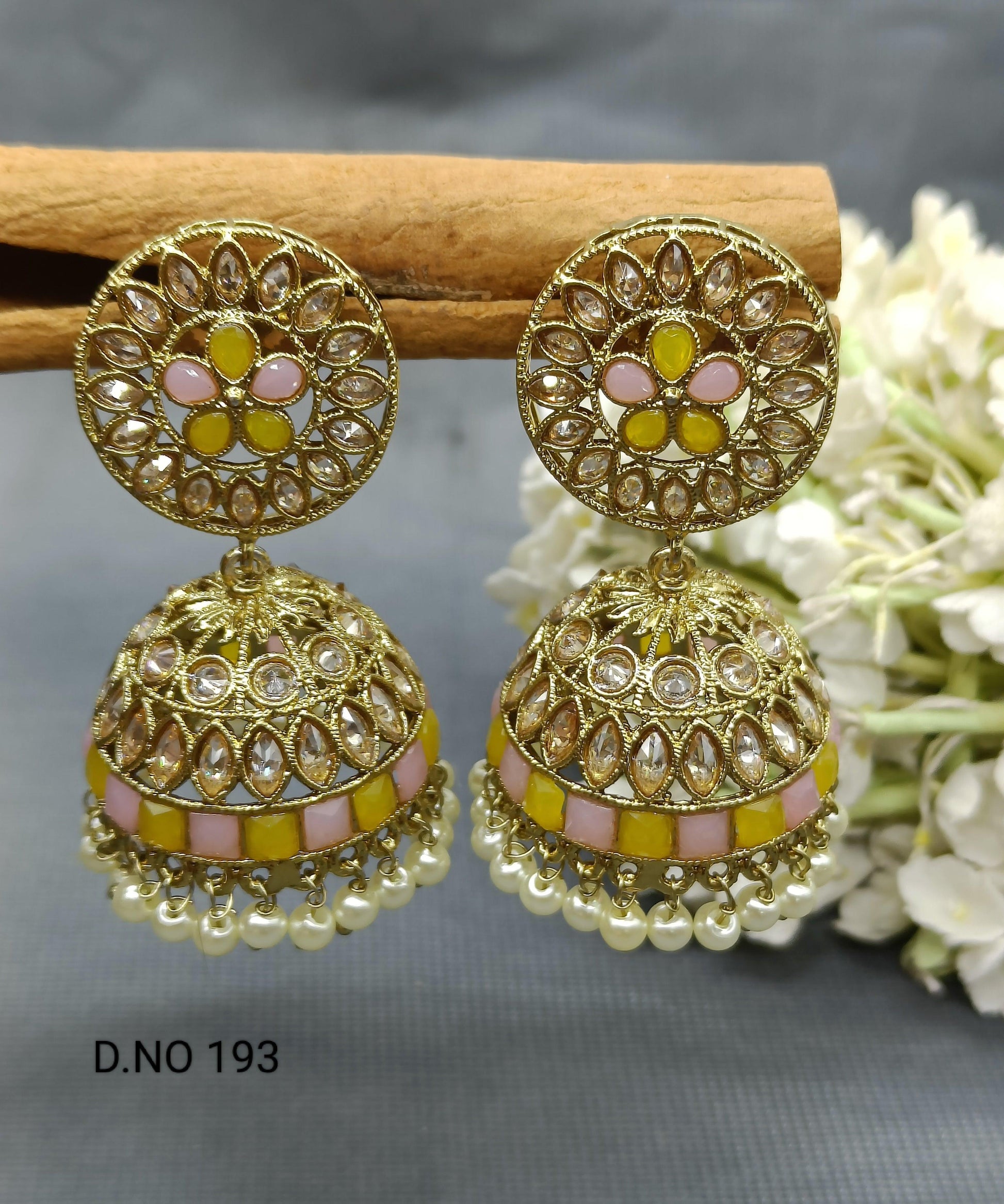 Polki Jhumki Earring SKU - 193 A3 - rchiecreation