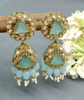 Polki Jhumki mehndi Earring Sku 245 A4 - rchiecreation