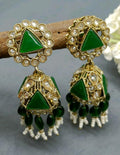 Polki Jhumki mehndi Earring Sku 245 A4 - rchiecreation