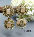 Polki jhumki Mehndi Earring Sku-246 A4 - rchiecreation