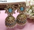 Polki Jhumki Mehndi Earring Sku-618 A4 - rchiecreation