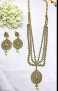 Polki Long Necklace Mehndi Set Sku- 5584 B3 - rchiecreation