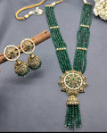 Polki Long Necklace Mehndi Set Sku-5871 B3 - rchiecreation