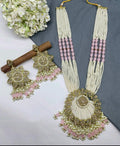 Polki Long Necklace Mehndi Set Sku-5975 B3 - rchiecreation