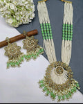 Polki Long Necklace Mehndi Set Sku-5975 B3 - rchiecreation