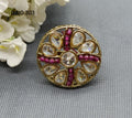 Polki Mehandi Finger Ring SKU 303 E2 - rchiecreation