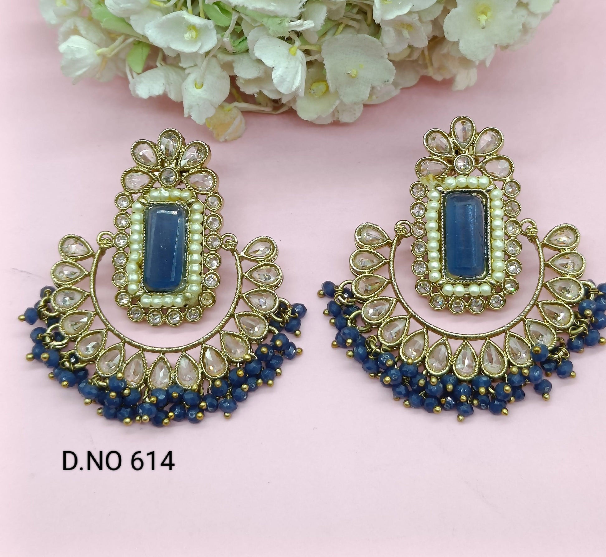 Polki Mehndi Earring Sku- 614 A1 - rchiecreation