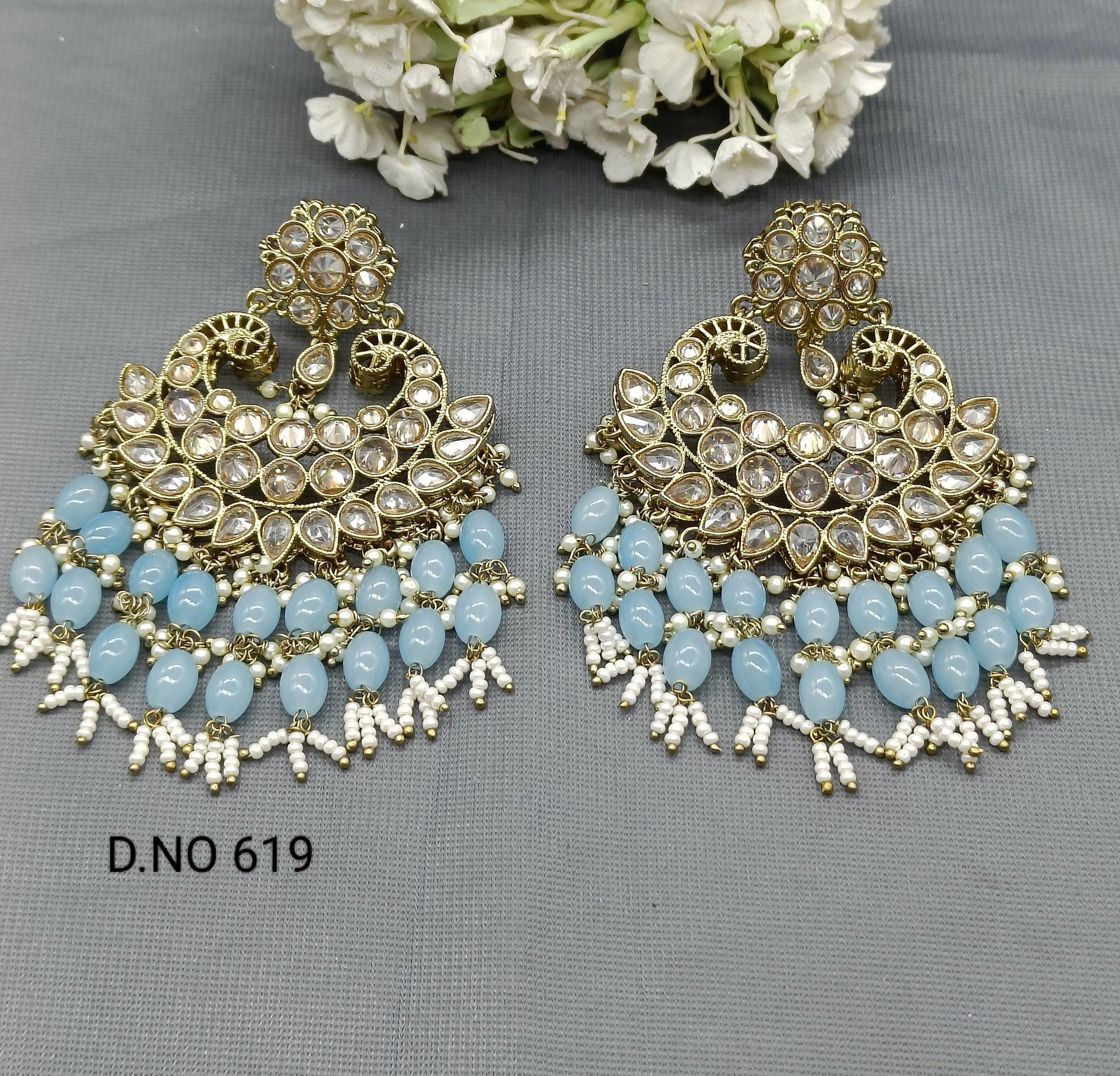 Polki Mehndi Earring Sku- 619 A1 - rchiecreation