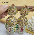 Polki Mehndi Earring Sku-691 A4 - rchiecreation