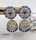 Polki Mehndi Jhumki Earring Sku 641 A3 - rchiecreation