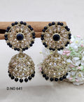 Polki Mehndi Jhumki Earring Sku 641 A3 - rchiecreation