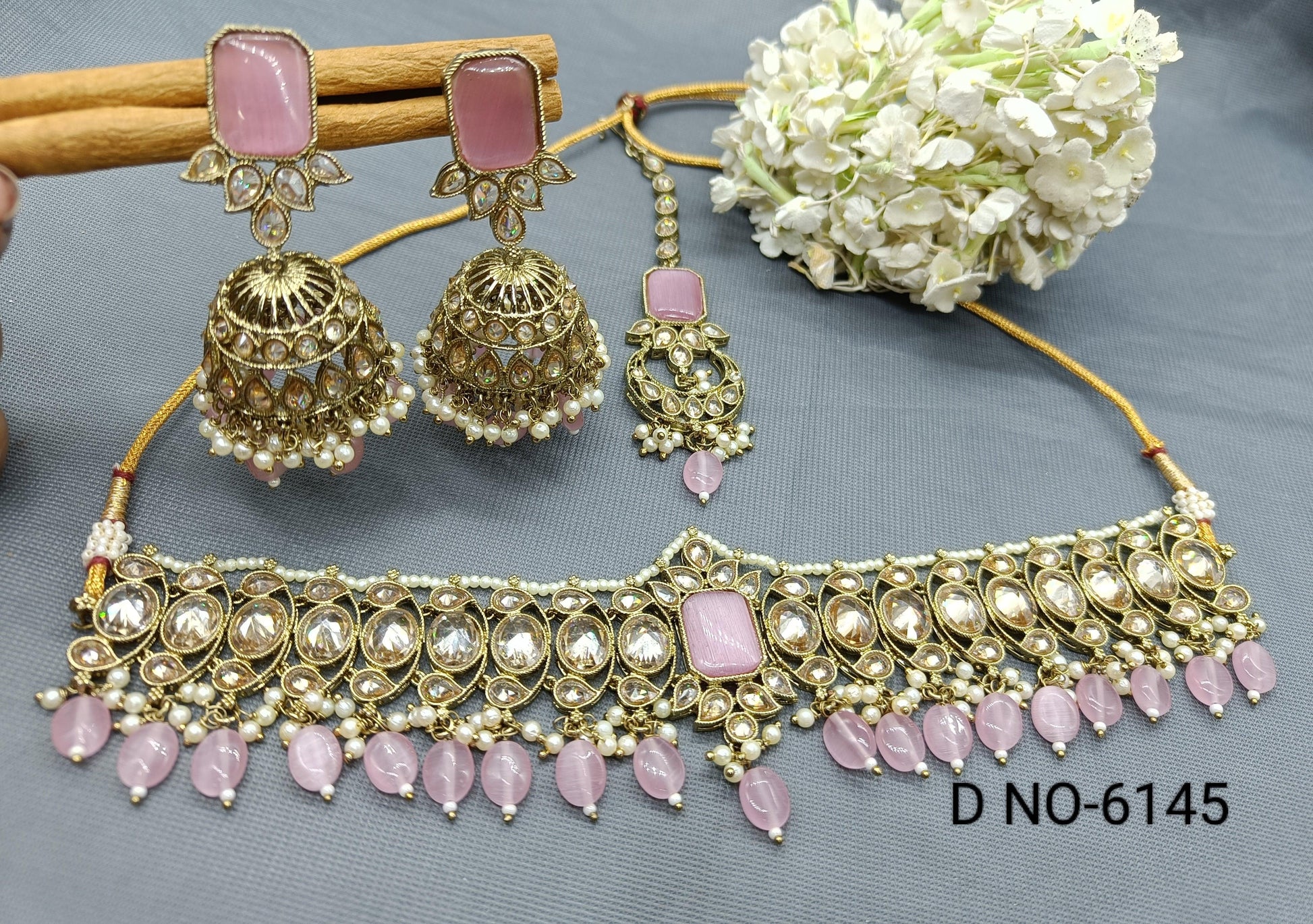 Polki Mehndi Necklace Sku -6145 B 3 - rchiecreation