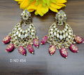 Polki Mirror Earring & Tica Mehndi Sku-454 A1 - rchiecreation